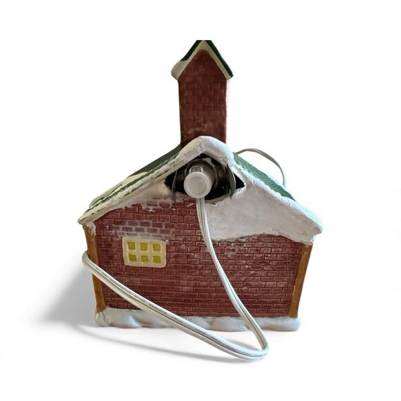 Hand Painted Christmas Musical School Ceramic Village Jingle Bells Music - Picture 4 of 6